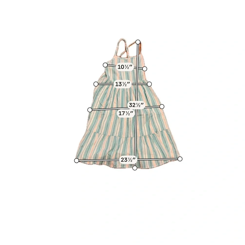 GAP Kids Striped Dress Blue White Tiered Sundress Summer Girls Size 10 NWT
